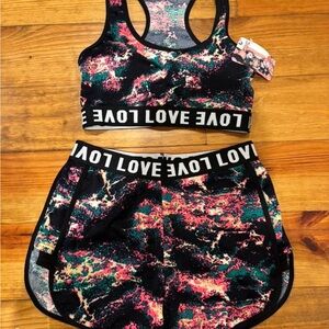 Colorful Sports Bra and Shorts Set